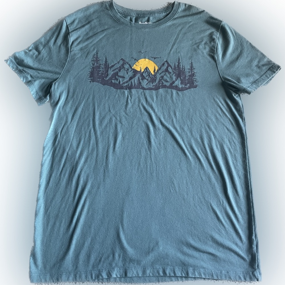 Goodfellow crew neck T with mountain scene